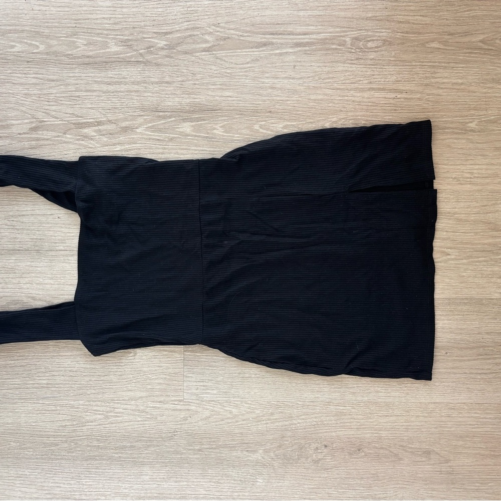 Reformation Black Ribbed Sleeveless Dress
